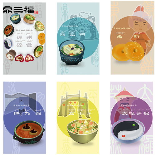 福州风景特产美食简笔画