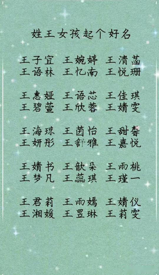 王姓怎么起名